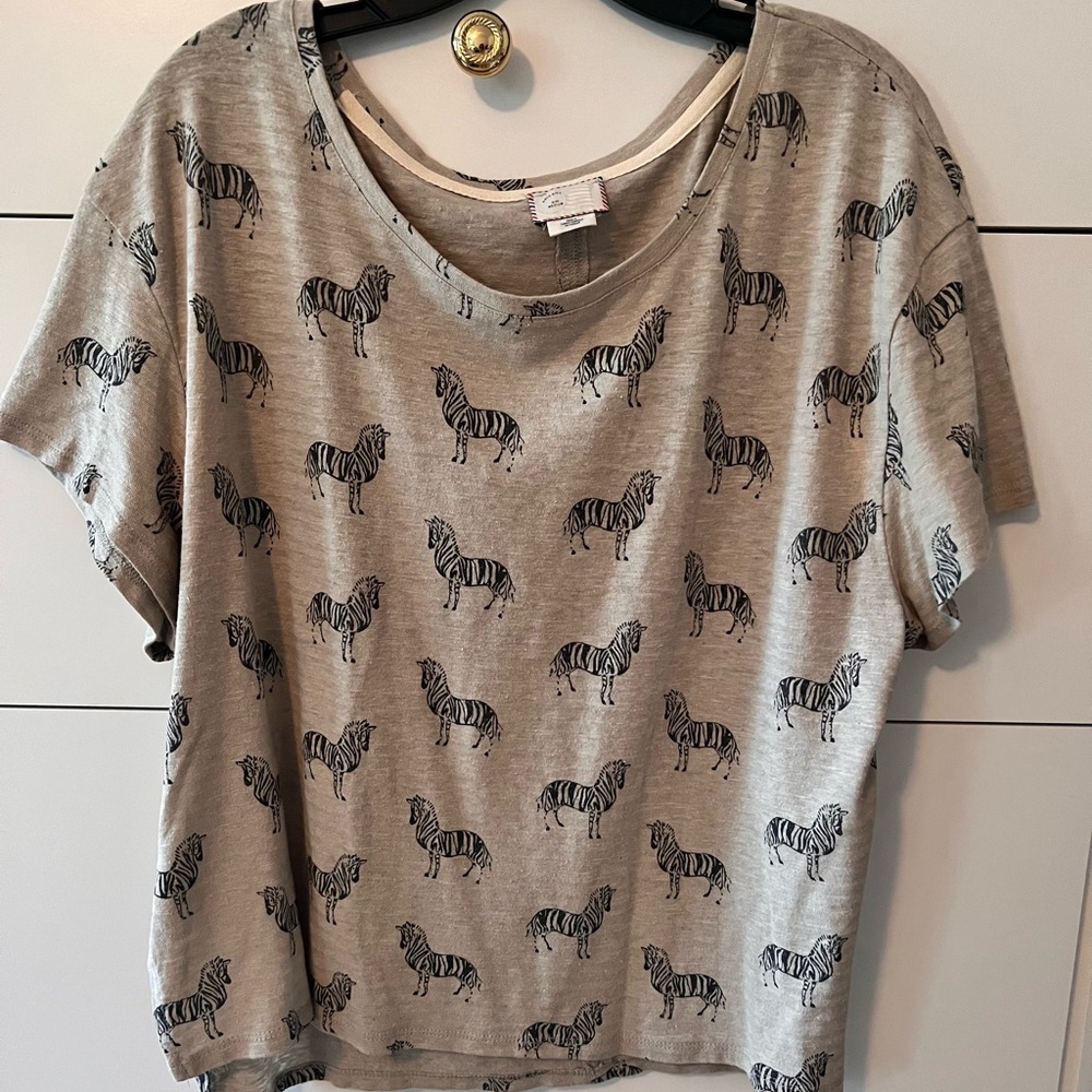 Anthropologie fun zebra print tee
